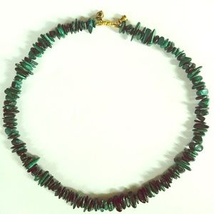Natural Malachite Nugget Necklace 18"in long 62g
